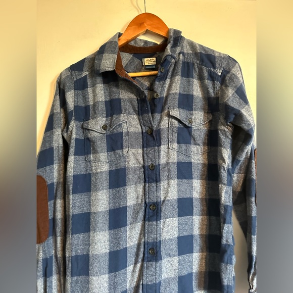 KAVU Blueberry Pie Blue Billie Jean Long Sleeve Flannel Button Down Top Size XS - Picture 7 of 12